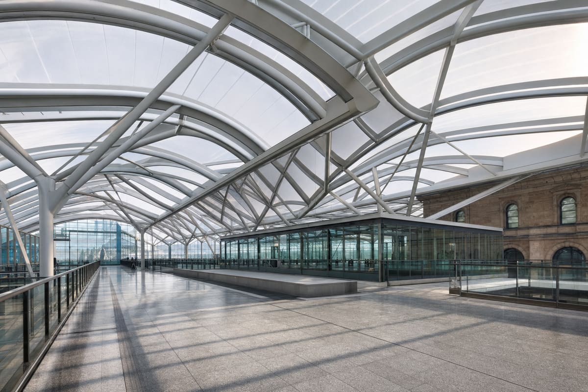 Railway station ETFE roofing