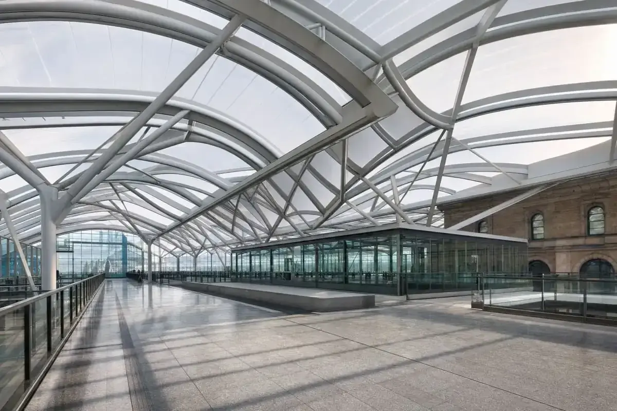 Railway station ETFE roofing — ETFE architecture company India — ETFE architecture company India