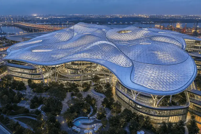 Freeform curved ETFE cushion field on a corporate campus — Corporate Headquarters ETFE Roofing systems
