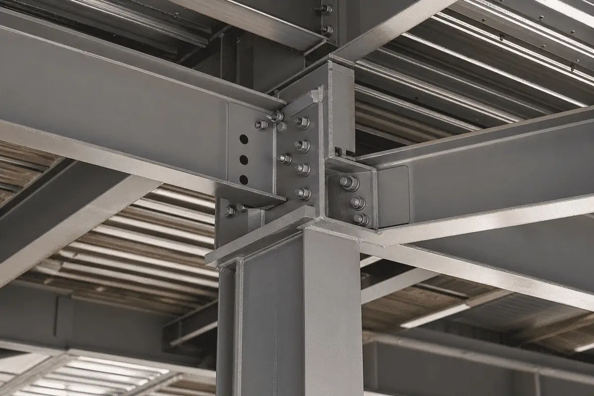 Primary steel roof grid prepared for HQ ETFE cushions — Corporate Headquarters ETFE Roofing