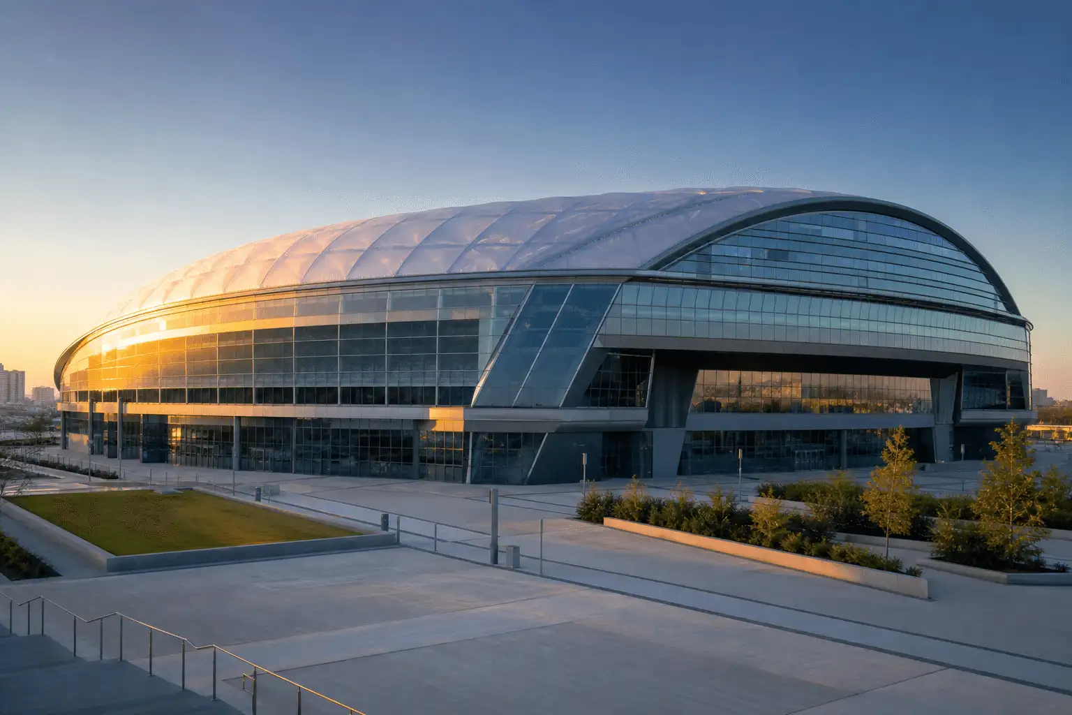 Modern modern indoor sports arena with translucent ETFE roof — Indoor Sports Arena ETFE Roofing systems