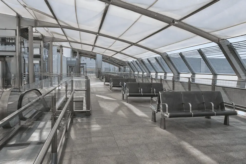 Platform hall with a translucent ETFE ceiling plane — Metro Station ETFE Roofing
