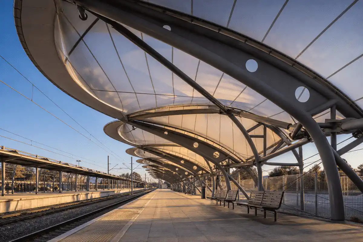 ETFE Canopy for Railway Station ETFE Roofing