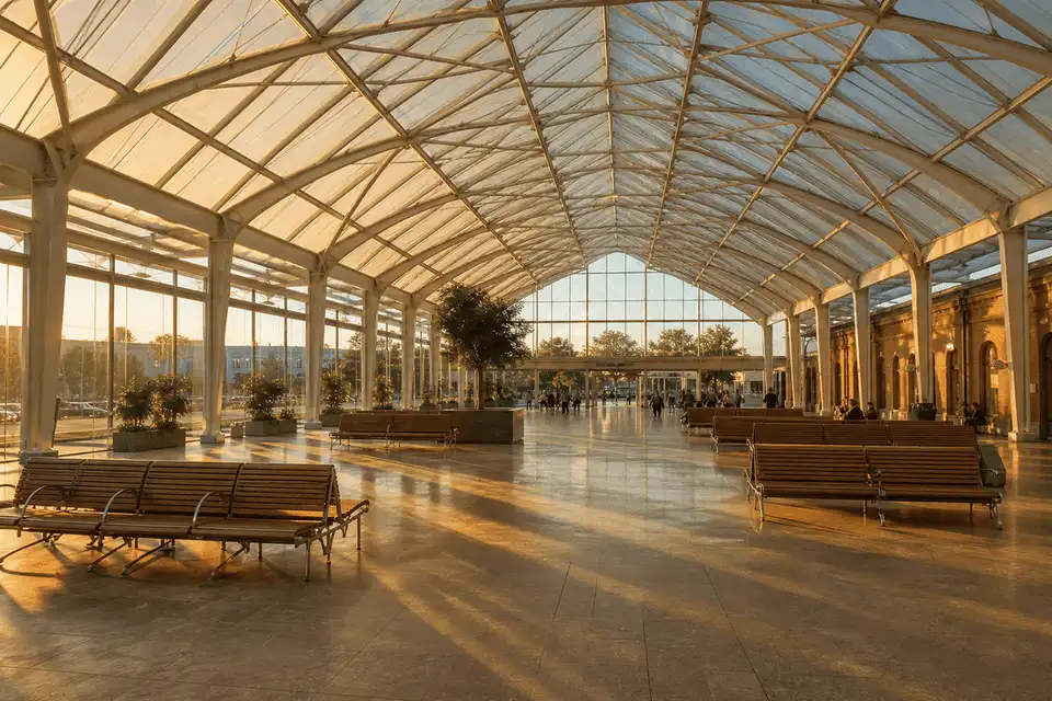 ETFE Greenhouse for Railway Station ETFE Roofing
