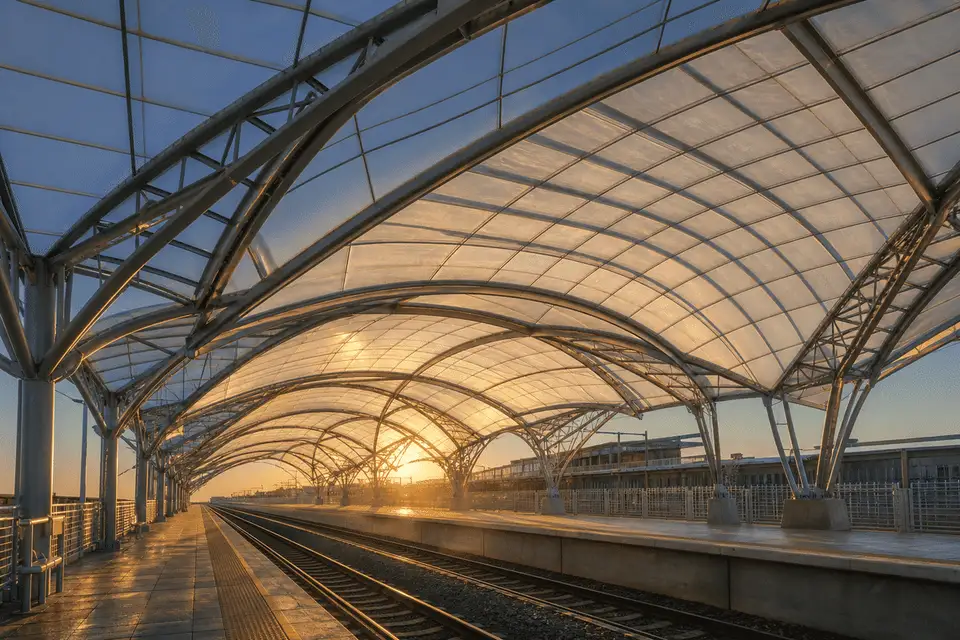 ETFE Roofing System for Railway Station ETFE Roofing