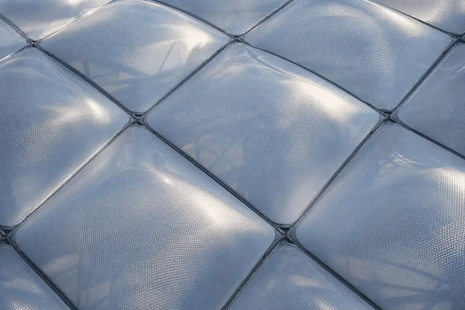 Detail of multi-layer translucent ETFE air cushion assembly — Shopping Mall ETFE Roofing systems