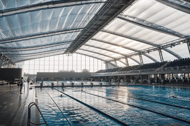 Primary space under a luminous ETFE air cushion roof — Swimming Pool ETFE Roofing