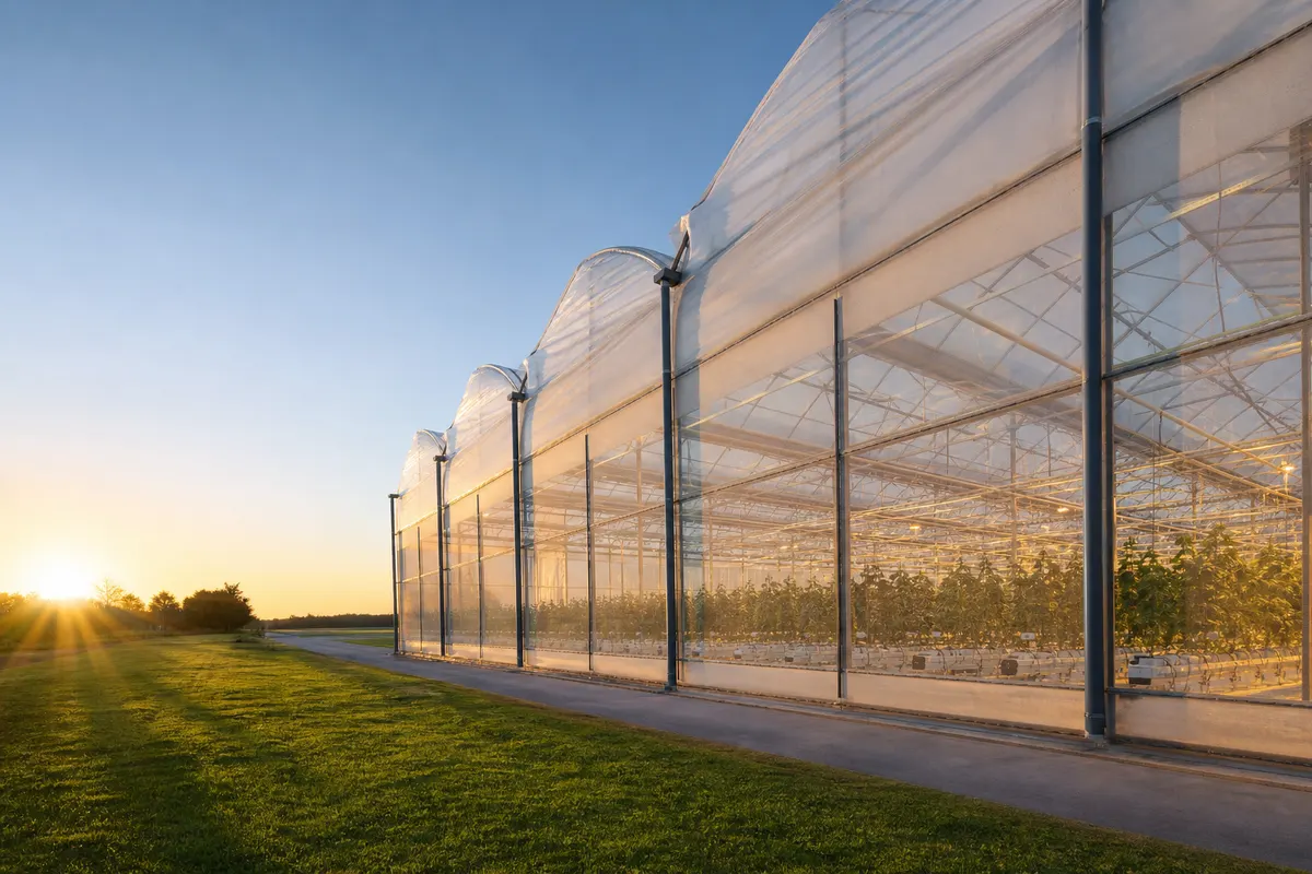 Institutional greenhouse envelope engineered for long-term weather reliability