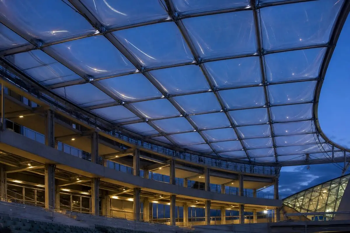ETFE air cushion roof system with translucent pillows — ETFE architecture