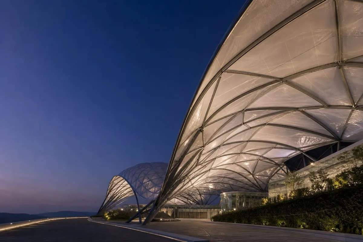 Close detail of translucent ETFE film membrane — ETFE film supplier India — ETFE film supplier India