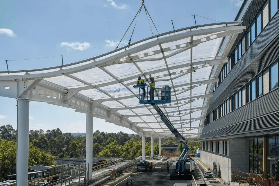 Hospital ETFE Canopy Project process — ETFE module coordination view