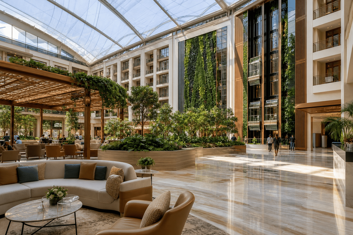 Hotel Atrium ETFE Project overview — daylit ETFE space