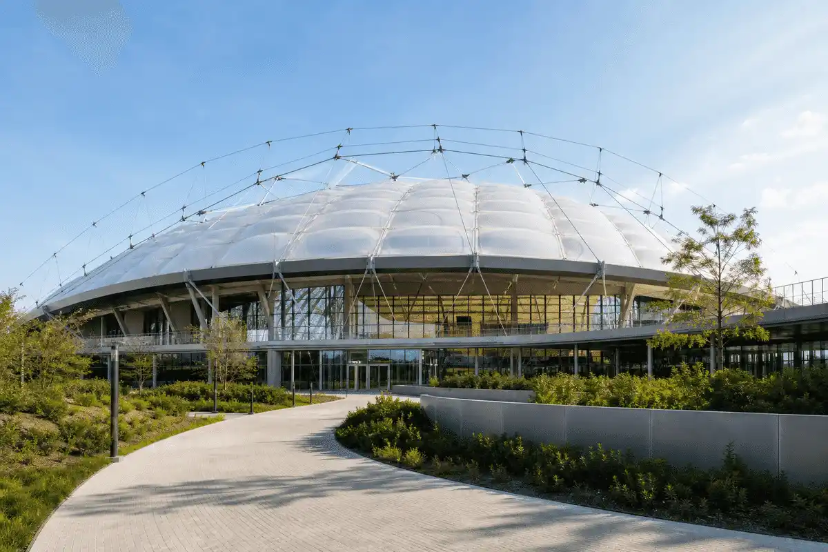 Indoor Arena ETFE Project overview — daylit ETFE space — Indoor Arena ETFE