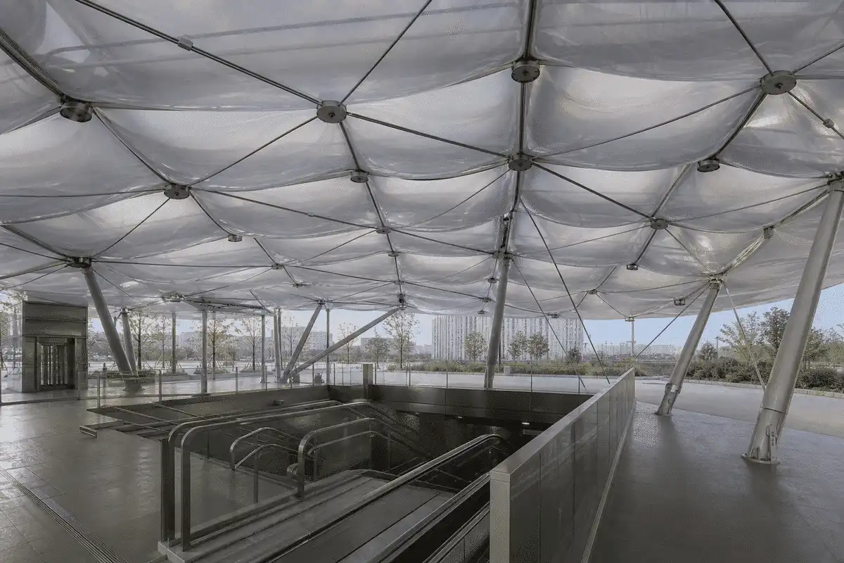 Metro Station ETFE Project overview — daylit ETFE space