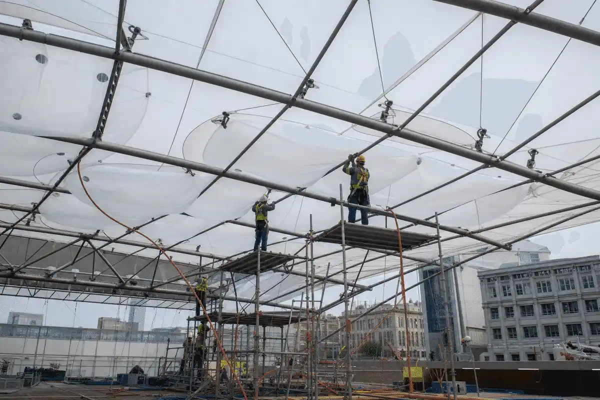 Public Plaza ETFE Project process — ETFE module coordination view