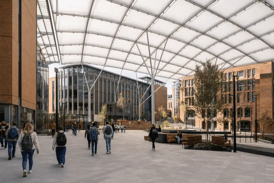 University ETFE Project overview — daylit ETFE space — University ETFE