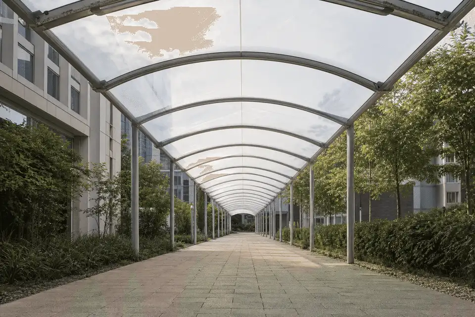 Walkway ETFE Canopy Project overview — daylit ETFE space