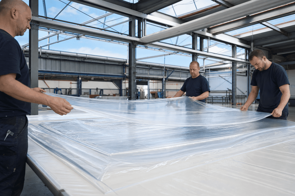 Factory assembly of multi-layer ETFE cushion foils
