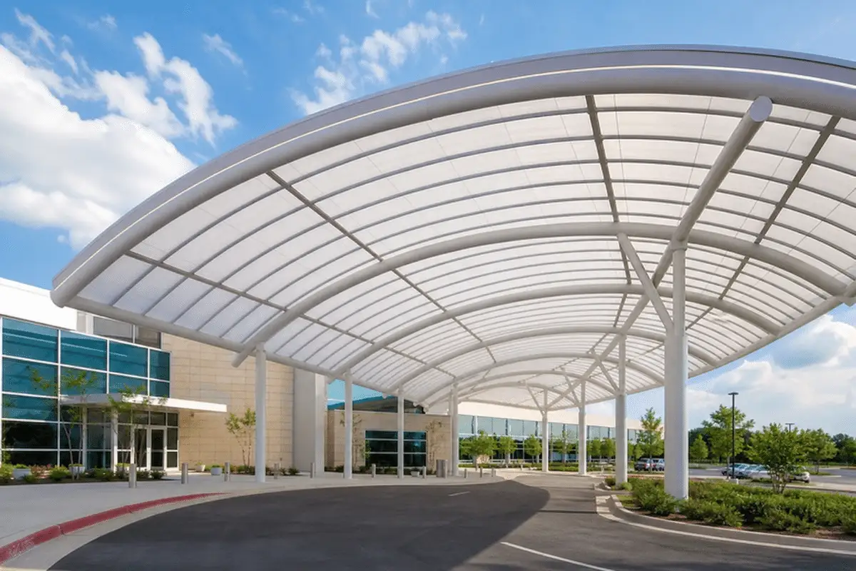 Single-layer ETFE seam being heat-welded on site — ETFE Single Layer System