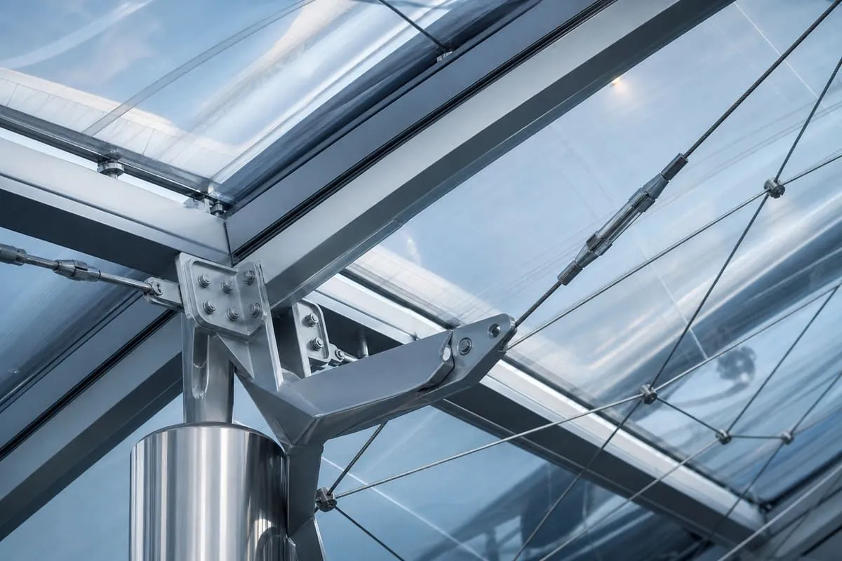 Close detail of ETFE cushion frame and membrane engineering — ETFE film supplier India — ETFE film supplier India